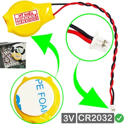 Produktbild von RTC CR2032 CMOS Batterie Knopfzellen mit Stecker kabel für MSI GX740 Notebook
