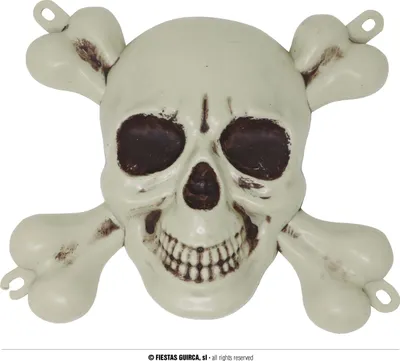 Imagen del producto de Esqueleto de pirata, calavera, decoración de Halloween espeluznante, color: beige