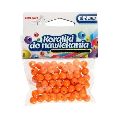 Image de Perles d'enfilage orange + ficelle 8mm 16g