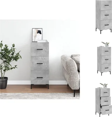 Produktbild von vidaXL Sideboard Betongrau 34,5x34x90 cm Holzwerkstoff -  Sideboards