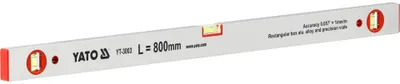 Produktbild von Wasserwaage 80cm mit 3 Libellen, stoßfestes Aluminiumprofil und hochschlagfesten Endkappen