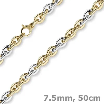 7-5mm-Phantasiekette-aus-585-Gold-gelb-weiß-50cm