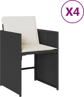 Immagine prodotto di vidaXL Sedie da giardino con cuscini 4 pezzi in polirattan nero