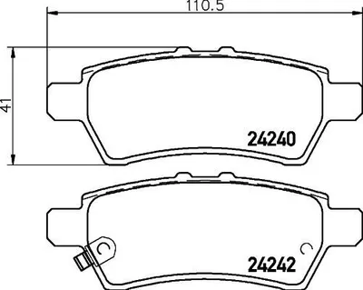 Produktbild von HELLA Bremsbeläge Satz Hinten Bremsklötze für NISSAN NP300 Navara Pickup (D40) 8DB 355 012-081