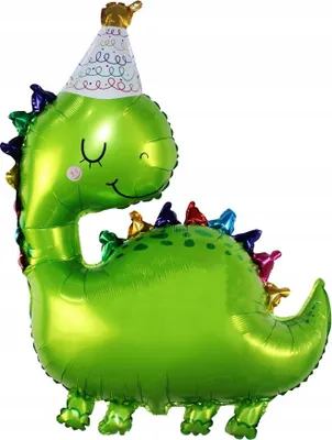 Produktbild von Grüner Dinosaurier Folienballon im Dinohut zum Geburtstag 1. Geburtstag 66x80cm