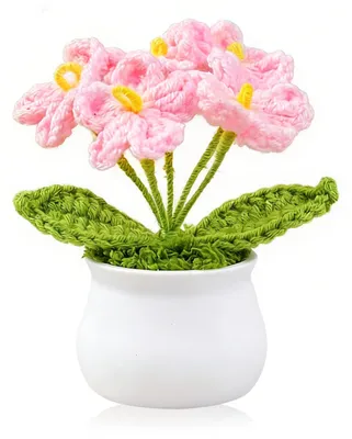 Productafbeelding van Gehaakte Vergiss-me-niet bloemen in kunstbloemen boeket (roze)
