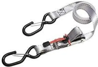 Produktbild von MASTER LOCK 1,80 m x 25 mm Zurrgurt mit Ratsche; 4er-Pack; Grau, Schwarz, Grau, Polyester, S-Haken, Umzug, Abschleppen, 2,5 cm, 180 cm