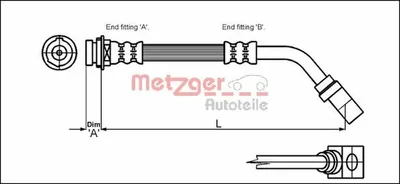 Produktbild von METZGER 4114751 Bremsschlauch für OPEL Sintra (APV)