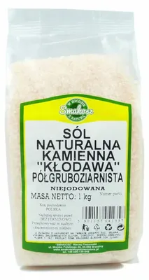 Obrázok produktu pre GOURMET Kłodawa polohrubá prírodná kamenná soľ, jodizovaná, 1 kg