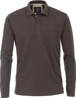 Produktbild von REDMOND Casual Herren Polo-Shirt Langarm Regular-Fit Jersey Anthrazit XL