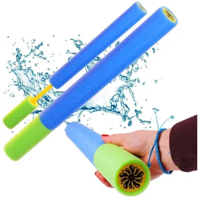 Zdjęcie produktu dla Pistolet na wode duża strzykawka piankowa do basenu sikawka pompka wodna 50 cm niebieska dla dzieci 3 plus