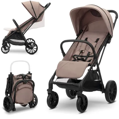 Produktbild von Kinderwagen Buggy Sportwagen bis 22 kg Autofold Einhand-Faltung große gefederte Räder UV50+ verstellbare Rückenlehne Lorelli Nuvella Beige