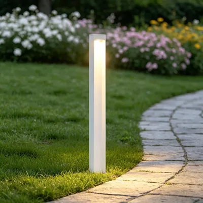 Produktbild von Mai & Mai LED Wegeleuchten Außenlampe Pollerleuchte, BTH:6x6x80cm, 3000K Aussenleuchte, Standleuchte für Garten Sandweiß 5W IP65 BaldersLights