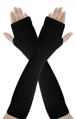 Produktbild von Fingerlose Damenhandschuhe Armstulpen Pulswärmer - 2 Stück - Thermo - Gestrickt - Warm