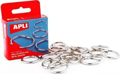 Immagine prodotto di Apli anelli metallici a doppia cerniera nichelati 46mm -10u-