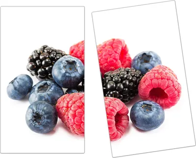 Produktbild von Spritzschutz Herdabdeckplatte Schneidebrett aus Glas Beeren gemischt 2-Teilig (60x52cm)