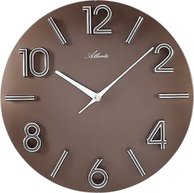 Produktbild von Atlanta 4397/3 Wanduhr Quarz analog braun rund