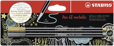 Immagine prodotto di Pennarello metallico premium - STABILO Pen 68 metallic - confezione da 2 - oro, argento