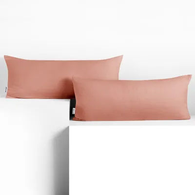 Produktbild von Seitenschläferkissenbezug 2er Set 40x200 cm Kissenbezug Kissenbezüge Baumwolle Seitenschläfer Stillkissen Peach