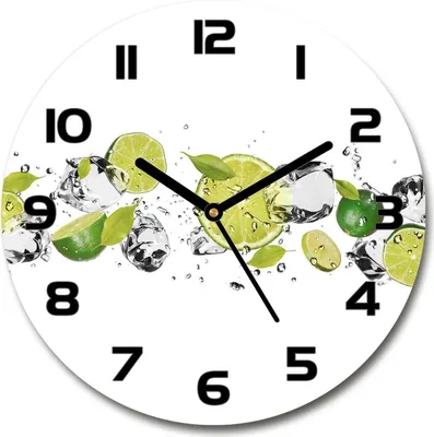 Produktbild von Wanduhr aus Glas 30fi Glasbild Glasuhr Gehärtetes Glas - schwarze-zeiger - Limonka and water