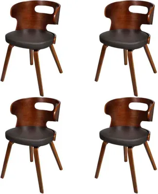Produktbild von Esszimmerstühle 4 Stk. Braun Bugholz und Kunstleder