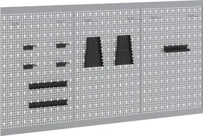 Obrázek produktu pro vidaXL Nástěnný panel na nářadí, 3 kusy, šedá barva, rozměry 150 x 1 x 80 cm