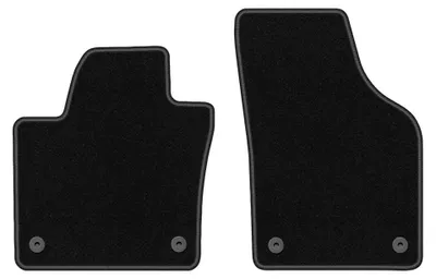 Image de Tapis avant en moquette pour Seat Alhambra II 2010- (monospace) – 2 pièces, noirs, sur mesure – Wielganizator BASIC