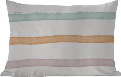 Produktbild von MuchoWow® Outdoor Kissen - Linie - Pastell - Regenbogen - Muster - 50x30 cm - Wetterfest - Lounge Kissen - Sofa kissen - Wohnzimmer Dekoration