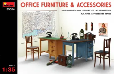 Imagen del producto de MiniArt 1:35: Muebles de oficina y accesorios, modelo de plástico