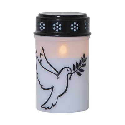 Produktbild von Star Trading LED Grabkerze ‚Dove‘, Timer, mit Tauben-Motiv, 12cm