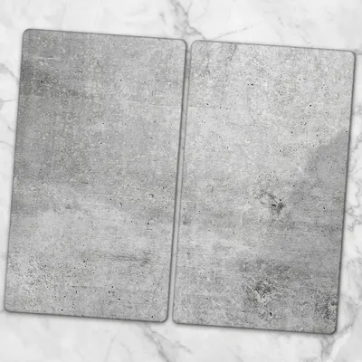 Produktbild von Glas-Herdabdeckplatten Glaskeramikkochfeld-Abdeckung Spritzschutz Glas 2x30x52 cm - Beton Textur