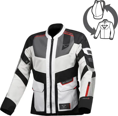 Image de Veste textile pour moto Macna Travelair, modèle pour femmes, gris/noir, taille L