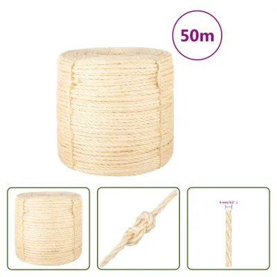 Obrázek produktu pro The Living Store Lano 100% sisal 6 mm 50 m
