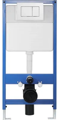 Productafbeelding van CERANO - Toiletset met inbouwreservoir, module, toiletknop Classic, toiletzitting, wit - voor wandmontage/gipsplaatinstallatie