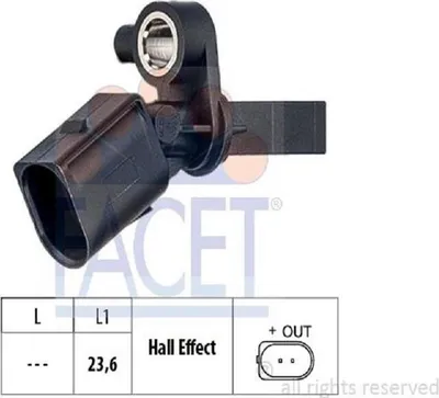 Produktbild von Sensor zur Raddrehzahlmessung mit Hall-Effekt, 23,6 mm Einbaumaß