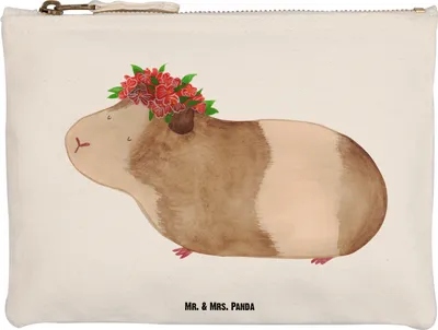 Produktbild von Mr. & Mrs. Panda toiletry bag Meerschweinchen Weisheit Größe M - Weiß - Geschenk, Motivation, Federtasche, Wunderland, Wunder, Pouch, Etui, Pinseltasche, Spruch