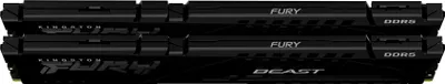 Produktbild von Kingston FURY Beast - DDR5 - Kit - 64 GB: 2 x 32 GB - DIMM 288-PIN - 5200 MHz / PC5-41600 - CL36 - 1.25 V - ungepuffert - on-die ECC - Schwarz