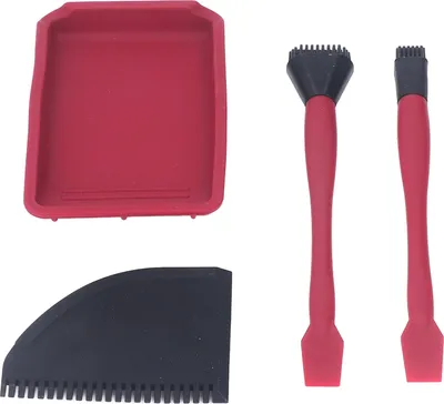 Imagen del producto de Juego de cuatro herramientas de silicona para la aplicación de adhesivos (2 pinceles, un peine y un recipiente) para carpintería y bricolaje