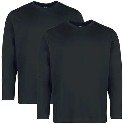 Produktbild von Urban Classics Langarmshirt Herren Basic Longsleeve 2-Pack schwarz L