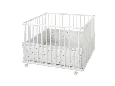 Produktbild von Schardt Laufgitter Basic, Länge 100cm x Breite 100cm, weiß, Einlage Sternchen grau