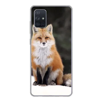 Produktbild von MuchoWow® Handyhülle Schutzhülle Hülle für Samsung Galaxy A71 Fuchs - Schnee - Rot Silikon Softcase Handy Hülle - Kartenbesitzer