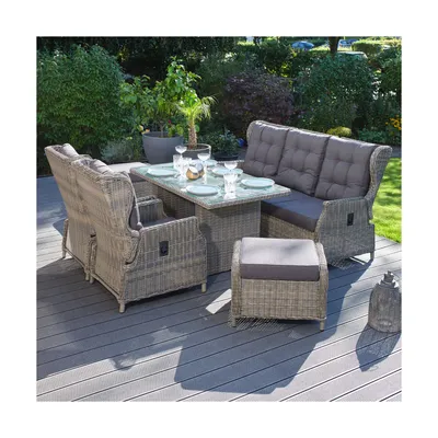 Produktbild von »Bilbao« Dininglounge, Polyrattan, braun, für 7 Personen
