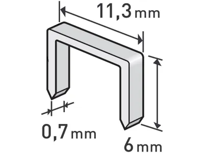 Obrázek produktu pro Spony, 1000ks, 6mm, 11,3x0,52x0,70mm