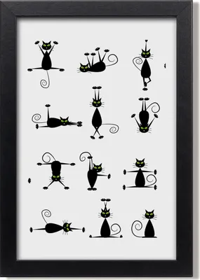 Produktbild von Bild 20x30 MDF-Rahmen, Wandkunst Katzen