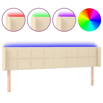 Produktbild von vidaXL LED Kopfteil Creme 183x16x78/88 cm Stoff