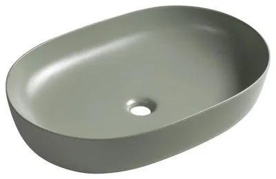 Zdjęcie produktu dla Umywalka ceramiczna ARDEA do montażu na blacie, 60,5 x 41,5 cm, kolor Verde