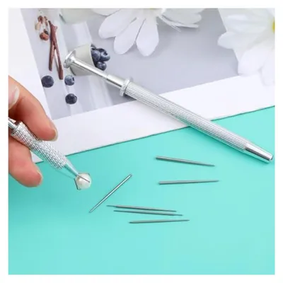 Produktbild von 6 Stück Piercing Einführhilfen mit 2 Kugelgreifern, Silber, für Ohr, Nase, Anfänger und Profis