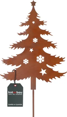 Produktbild von KOTARBAU® Gartendekoration Rostfiguren 70cm Tannenbaum Weihnachtsdeko Garten Ecorost Gartenstecker Weihnachten Gartenfiguren & Gartenstatuen Roststecker Gartendeko für Draußen Edelrost