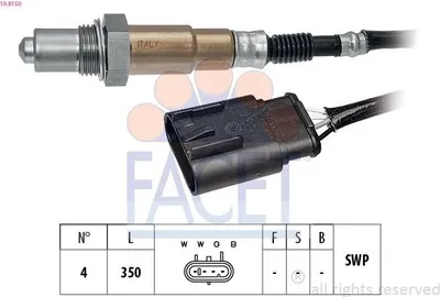 Produktbild von FACET Lambdasonde für FIAT PANDA (169) Beheizt Planarsonde 350mm 10.8150