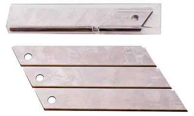 Produktbild von Lutz Ersatzklingen 18 mm TiN, 10 Abbrechklingen für Cuttermesser, titanbeschichtet, 0,5 mm, im Sicherheitsspender